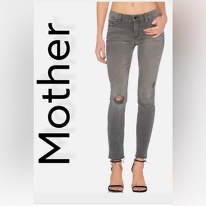 Mother Skinny Jeans Gray Distressed Mid Rise The Looker Last Chance Saloon Sz 29